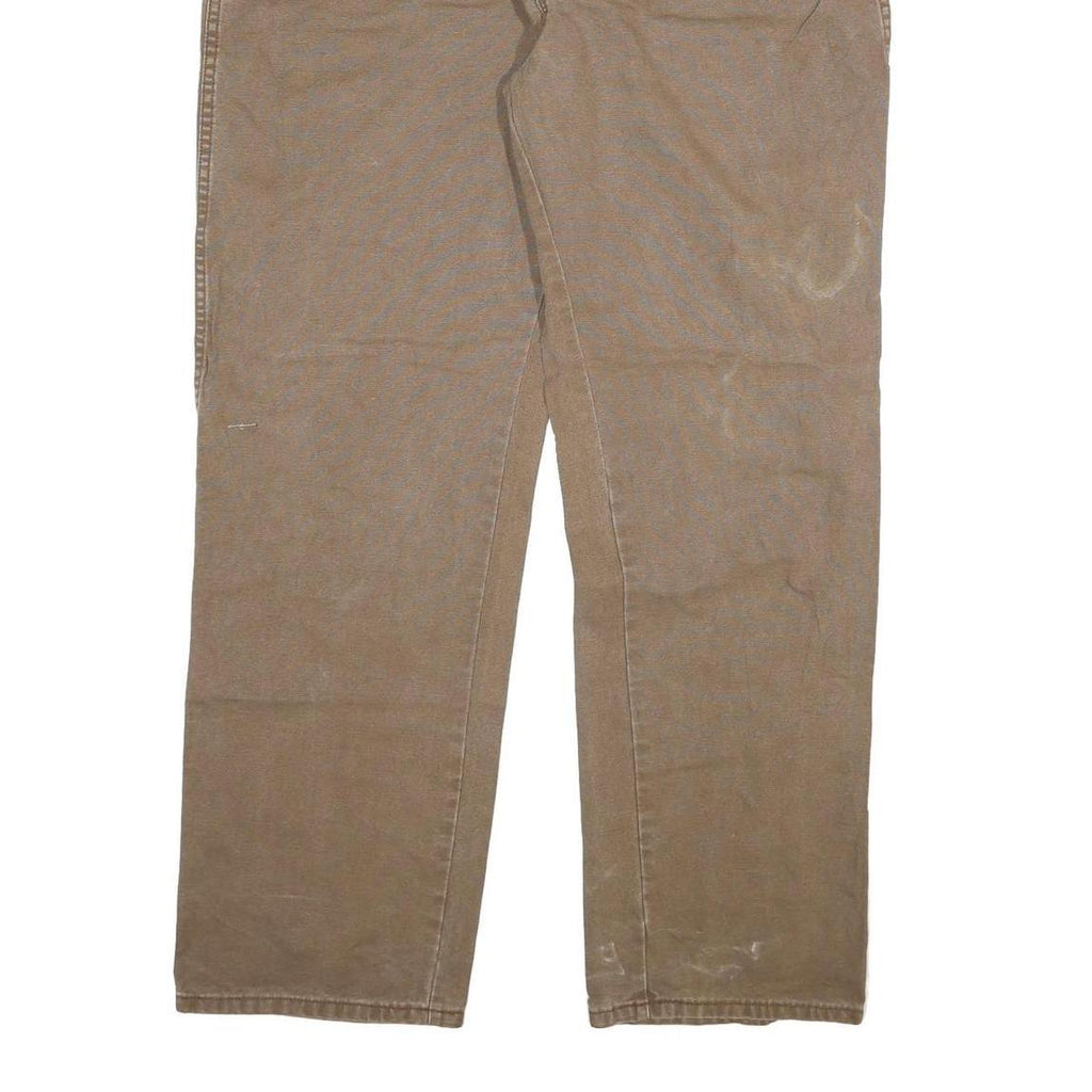 DICKIES Mens Regular Fit Brown Denim Jeans W40 L32 Workwear Style Zip Closure