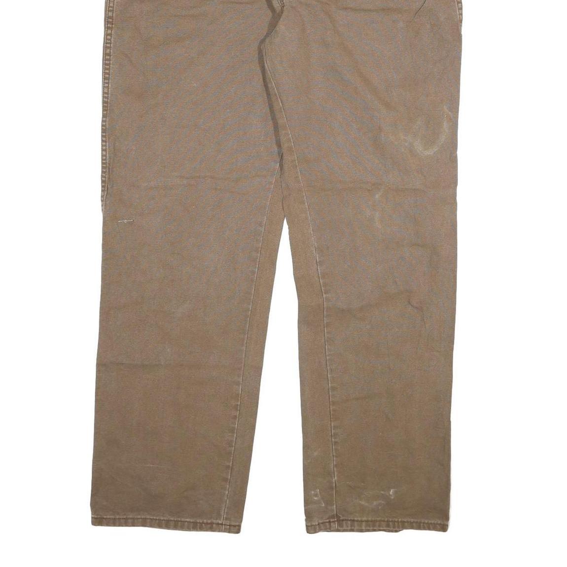 DICKIES Mens Regular Fit Brown Denim Jeans W40 L32 Workwear Style Zip Closure