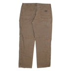 DICKIES Mens Regular Fit Brown Denim Jeans W40 L32 Workwear Style Zip Closure