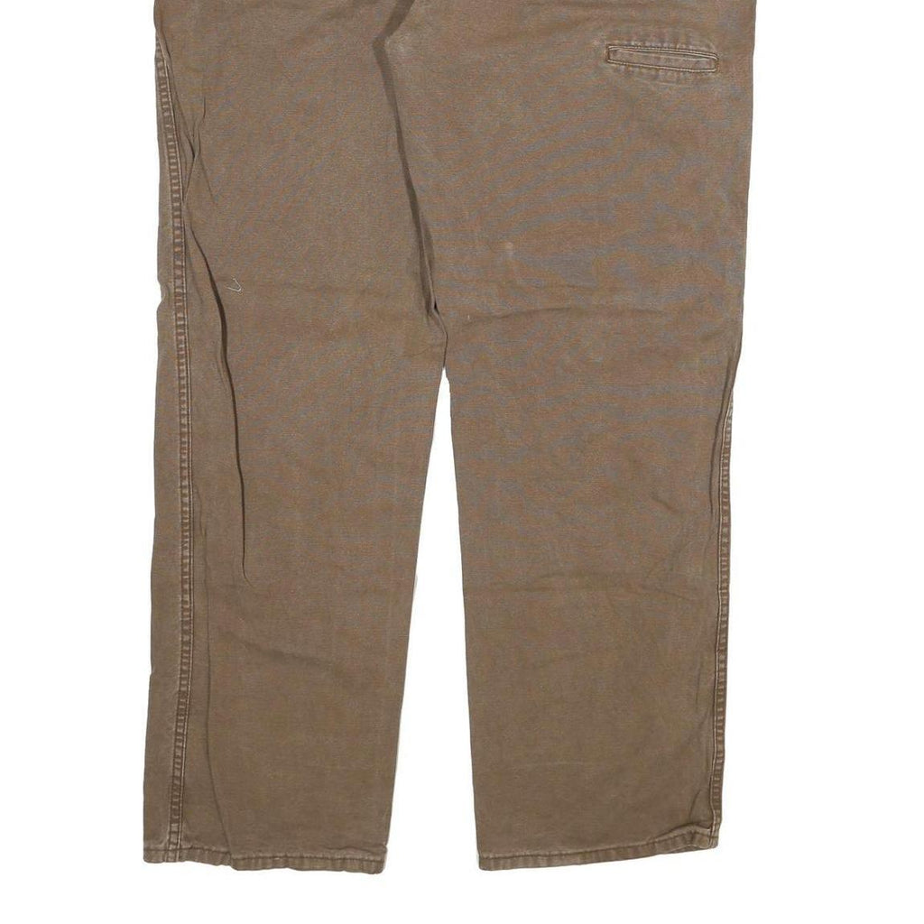 DICKIES Mens Regular Fit Brown Denim Jeans W40 L32 Workwear Style Zip Closure