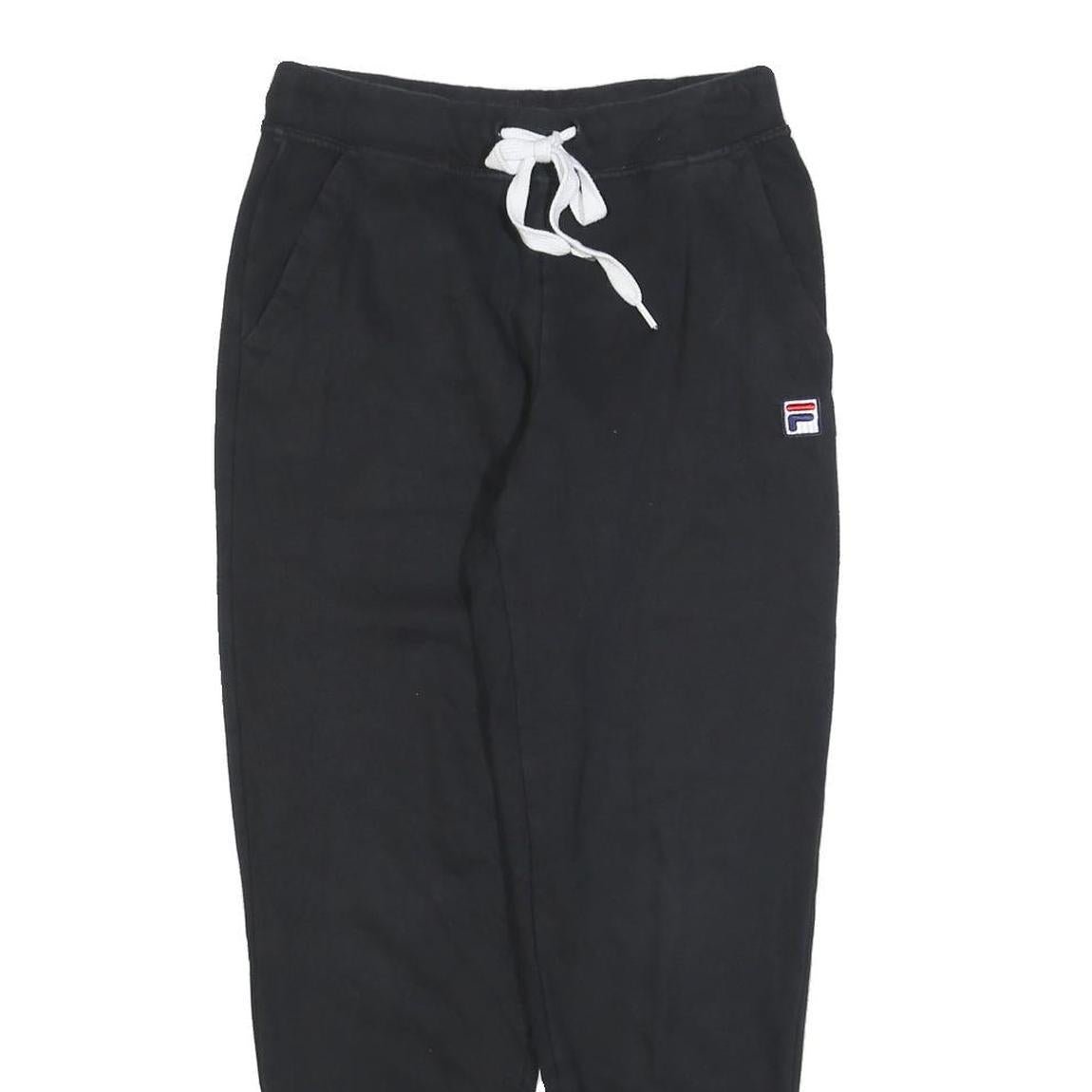 FILA Mens Joggers Black & White Slim Tapered S W26 L26 Cotton Blend Casual