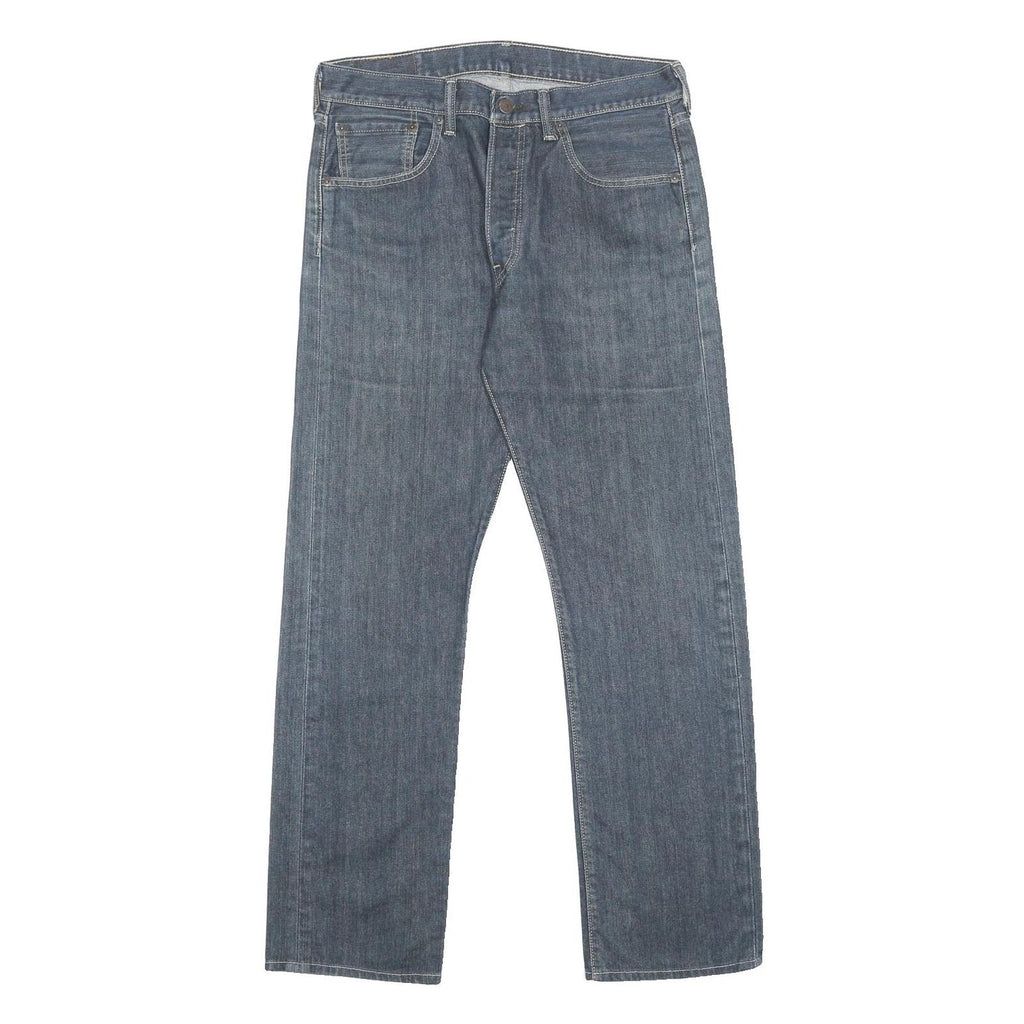 LEVI'S 501 Mens Jeans Blue Regular Straight Denim Medium W32 L32 Classic Button