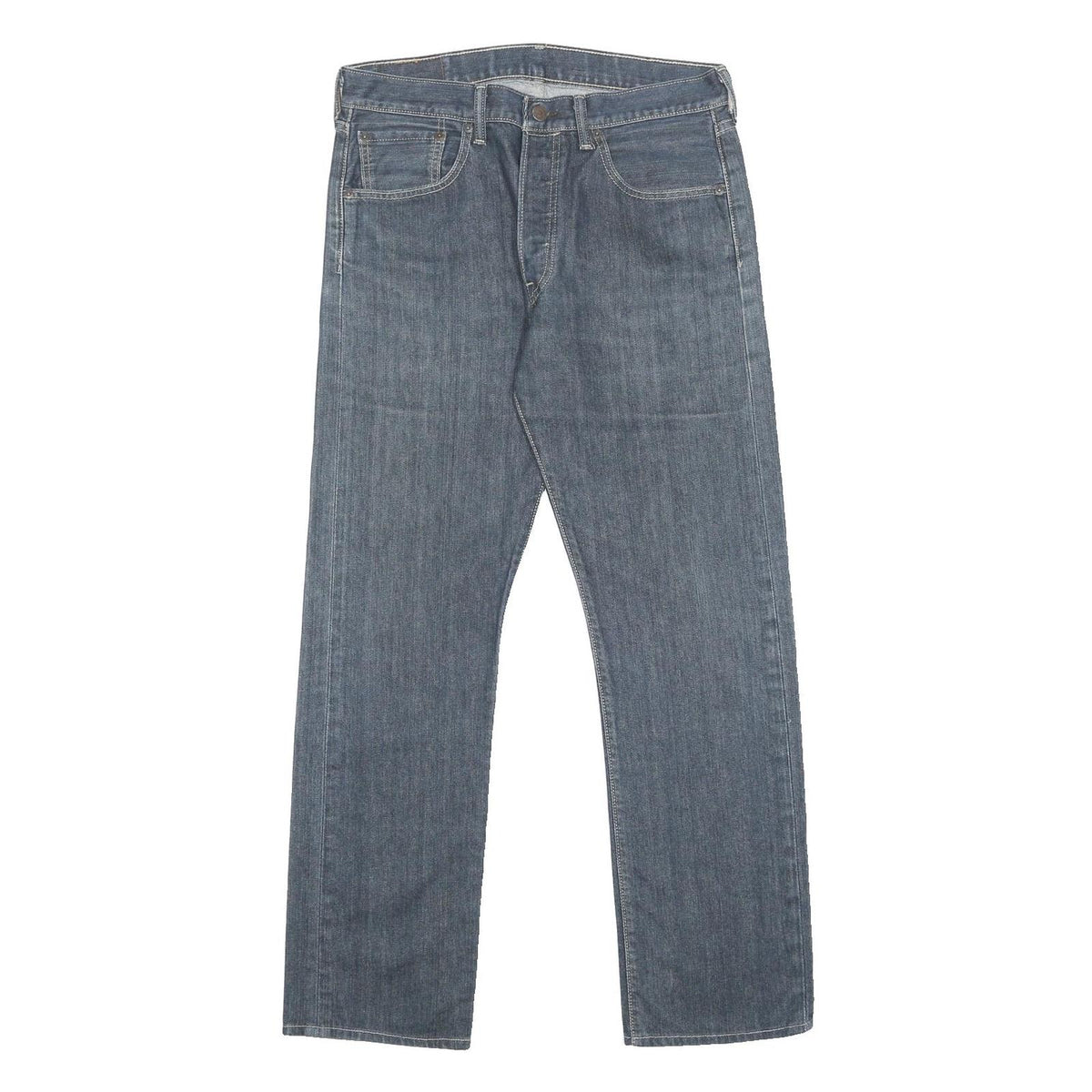 LEVI'S 501 Mens Jeans Blue Regular Straight Denim Medium W32 L32 Classic Button