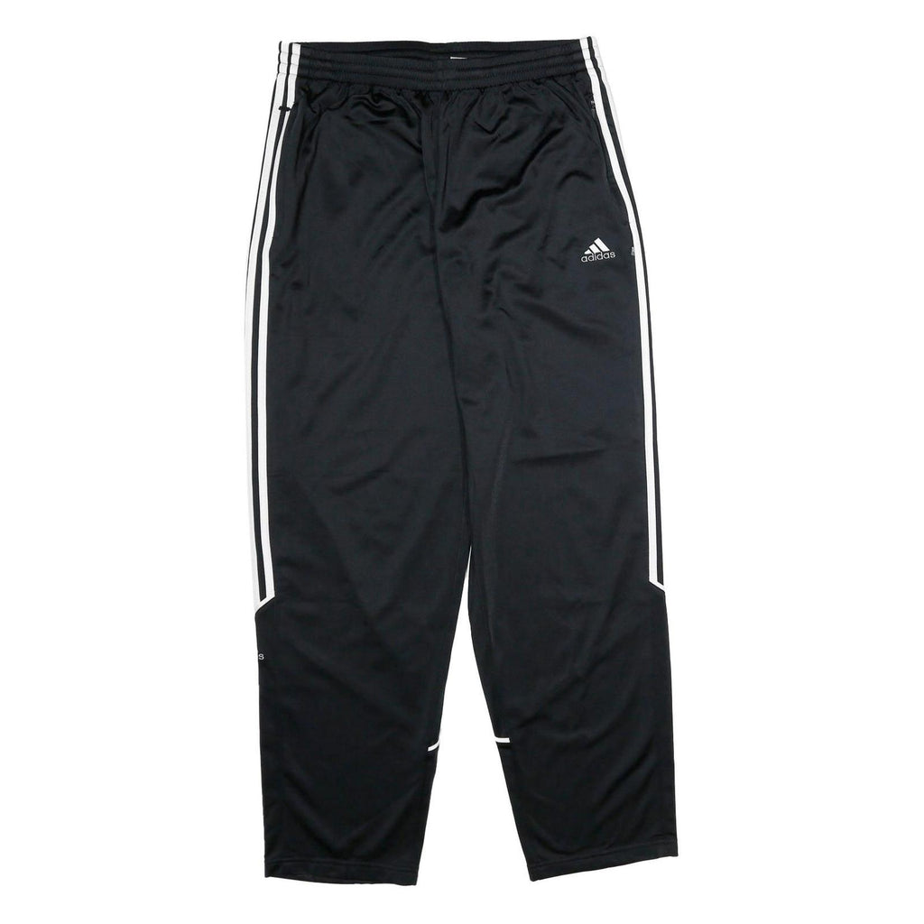 ADIDAS Mens Joggers Black & White L W32 L32 Classic Tapered Polyester Tracksuit