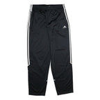 ADIDAS Mens Joggers Black & White L W32 L32 Classic Tapered Polyester Tracksuit