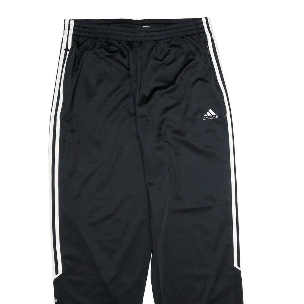 ADIDAS Mens Joggers Black & White L W32 L32 Classic Tapered Polyester Tracksuit