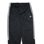 ADIDAS Mens Joggers Black & White L W32 L32 Classic Tapered Polyester Tracksuit