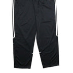 ADIDAS Mens Joggers Black & White L W32 L32 Classic Tapered Polyester Tracksuit