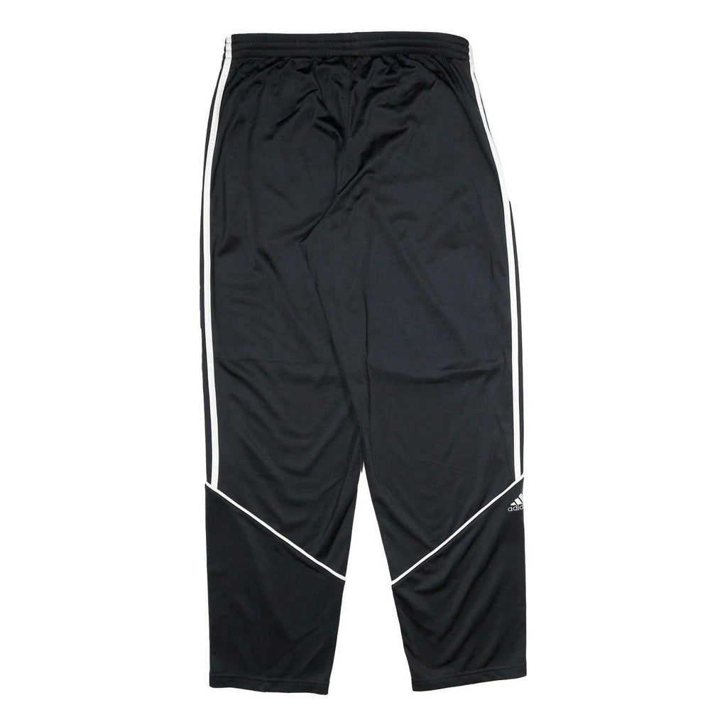 ADIDAS Mens Joggers Black & White L W32 L32 Classic Tapered Polyester Tracksuit