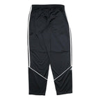 ADIDAS Mens Joggers Black & White L W32 L32 Classic Tapered Polyester Tracksuit