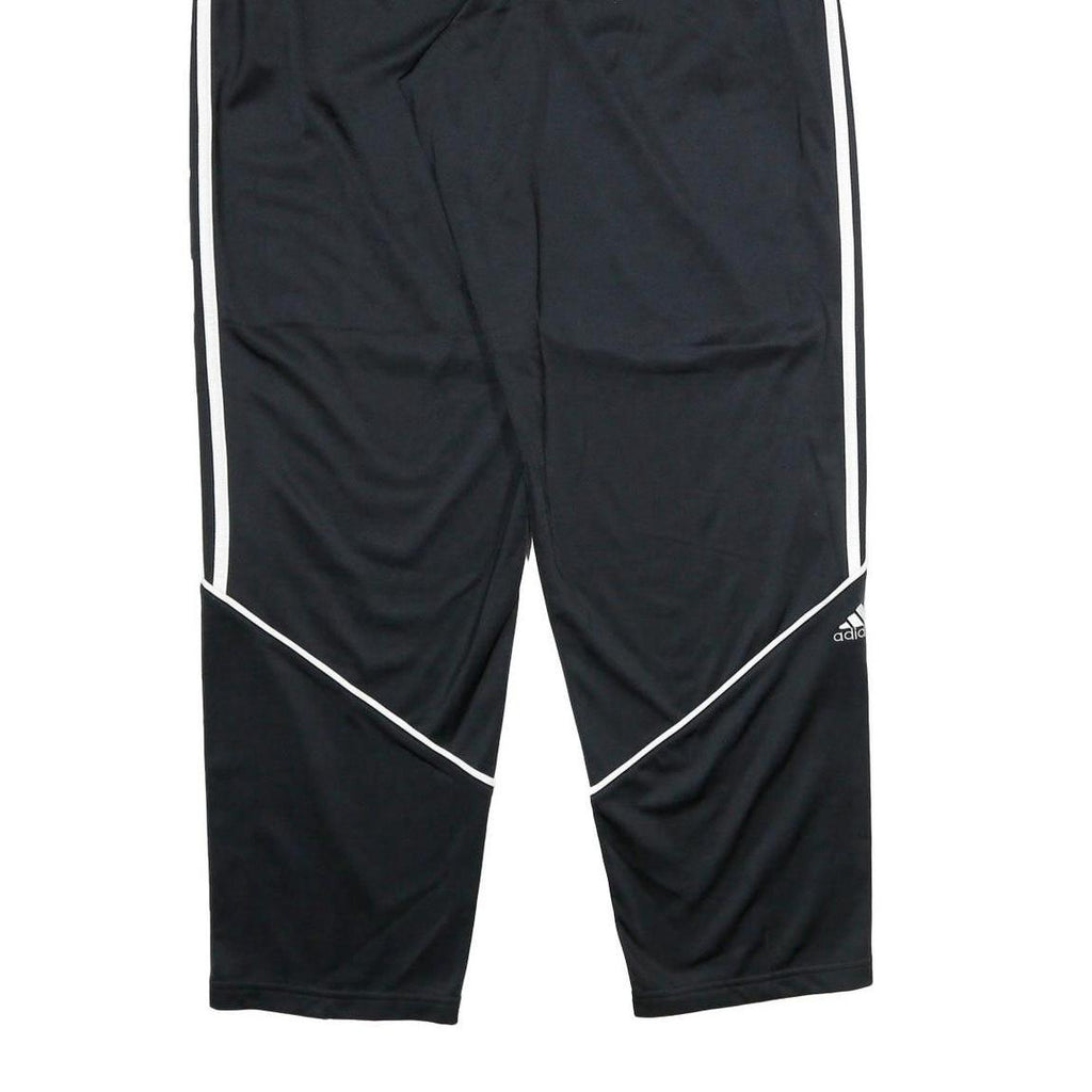 ADIDAS Mens Joggers Black & White L W32 L32 Classic Tapered Polyester Tracksuit
