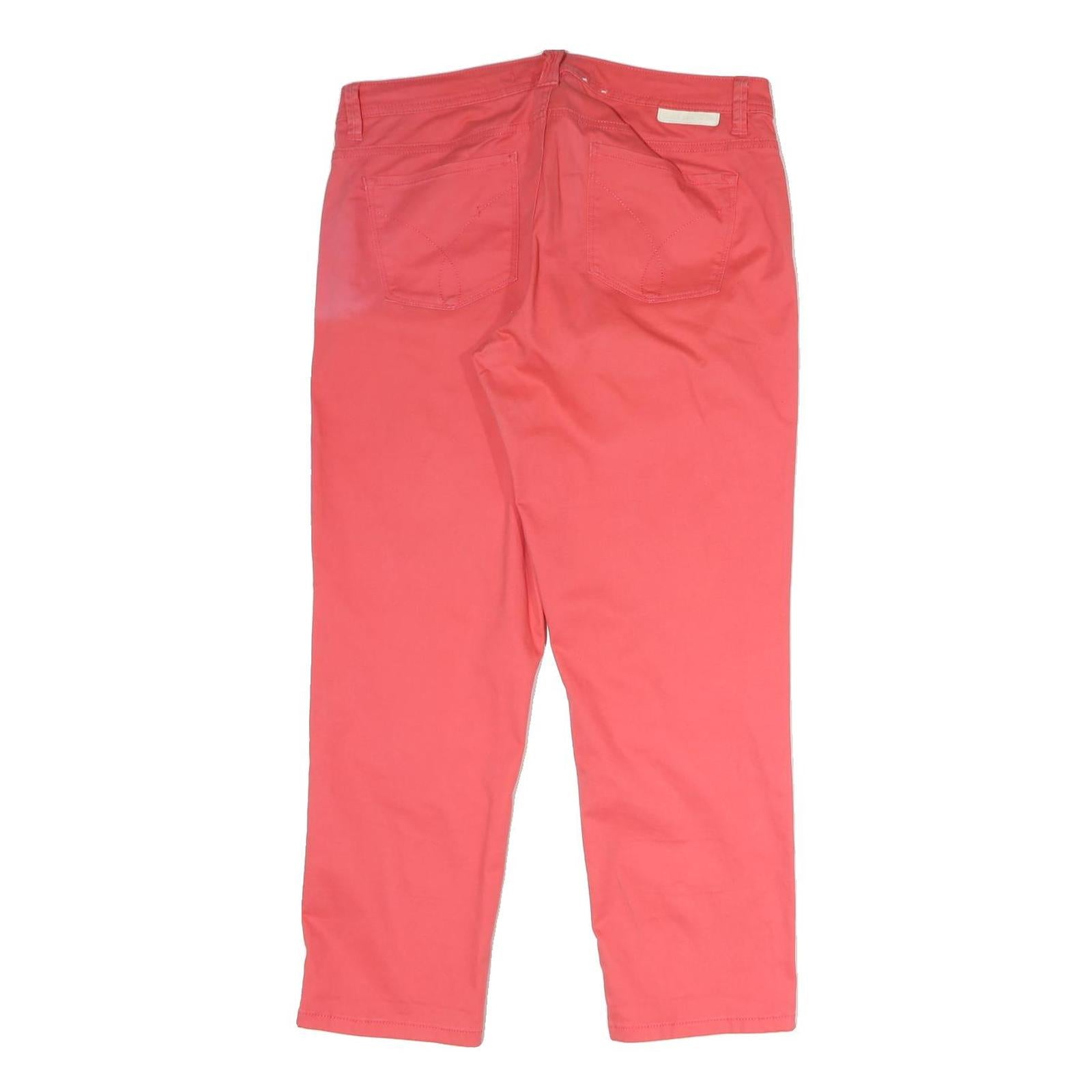CALVIN KLEIN JEANS Womens Cotton Blend Coral Regular Straight Trousers W34 L27