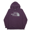 THE NORTH FACE Womens Purple Hoodie L Cotton Blend Pullover Drawstring Hood