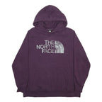 THE NORTH FACE Womens Purple Hoodie L Cotton Blend Pullover Drawstring Hood