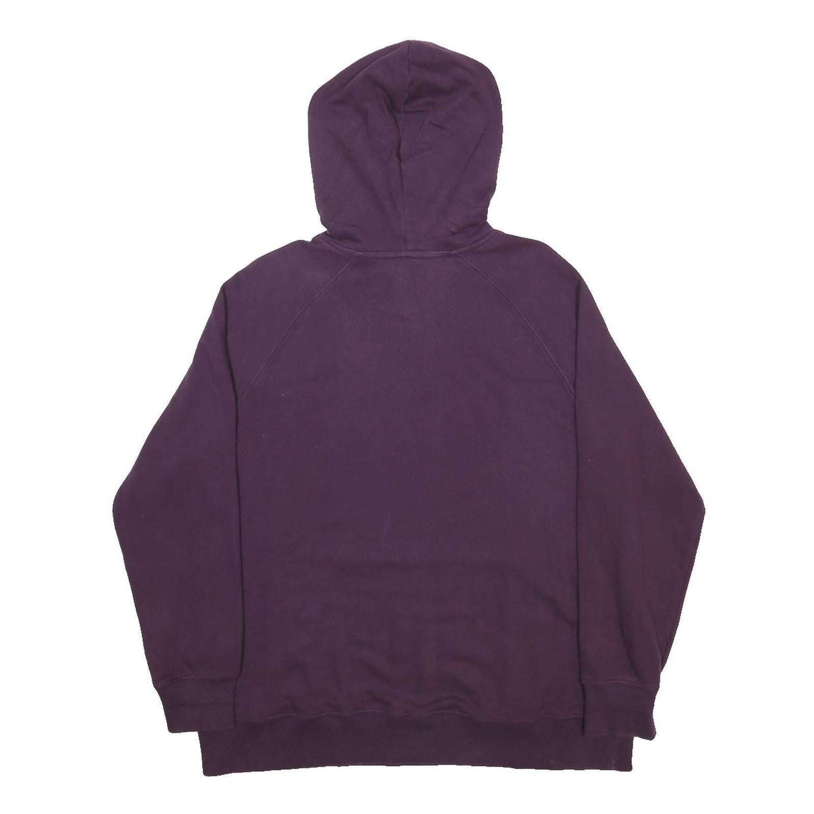 THE NORTH FACE Womens Purple Hoodie L Cotton Blend Pullover Drawstring Hood