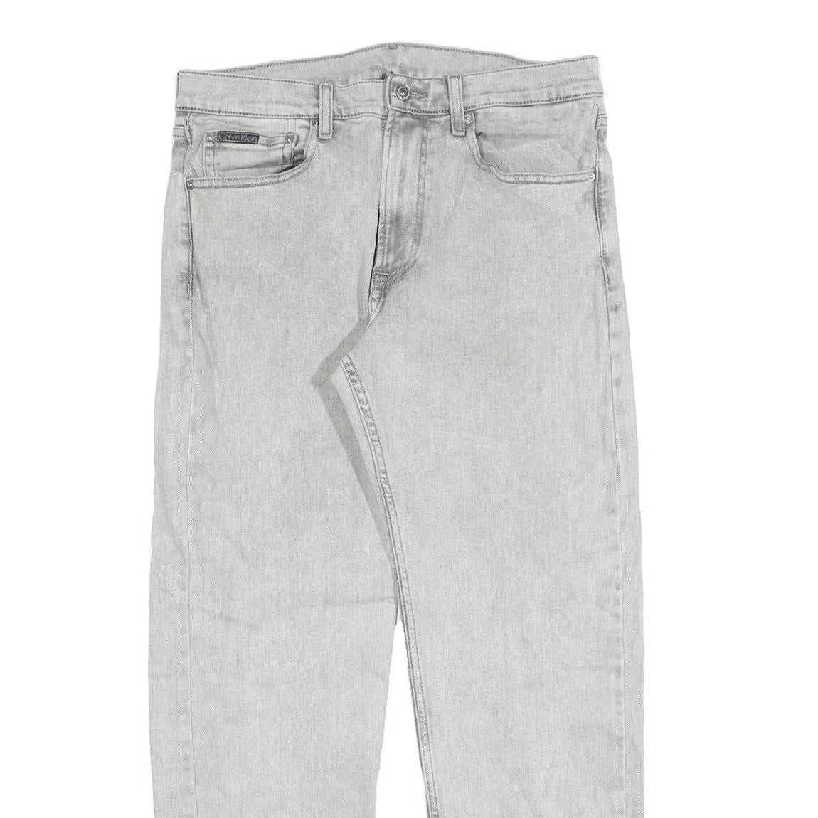 CALVIN KLEIN Mens Jeans Blue Regular Straight Denim Light W32 L30 Classic Style