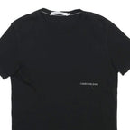 CALVIN KLEIN JEANS Mens Black Graphic T-Shirt M Short Sleeve Crew Neck Modern