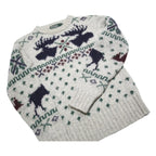 POLO RALPH LAUREN Fair Isle Moose Womens Grey Wool Patterned Chunky Knit XS