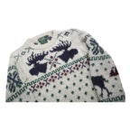 POLO RALPH LAUREN Fair Isle Moose Womens Grey Wool Patterned Chunky Knit XS