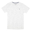 NAUTICA Boys White Marl Cotton Blend Classic Fit XL Short Sleeve Crew Neck Logo