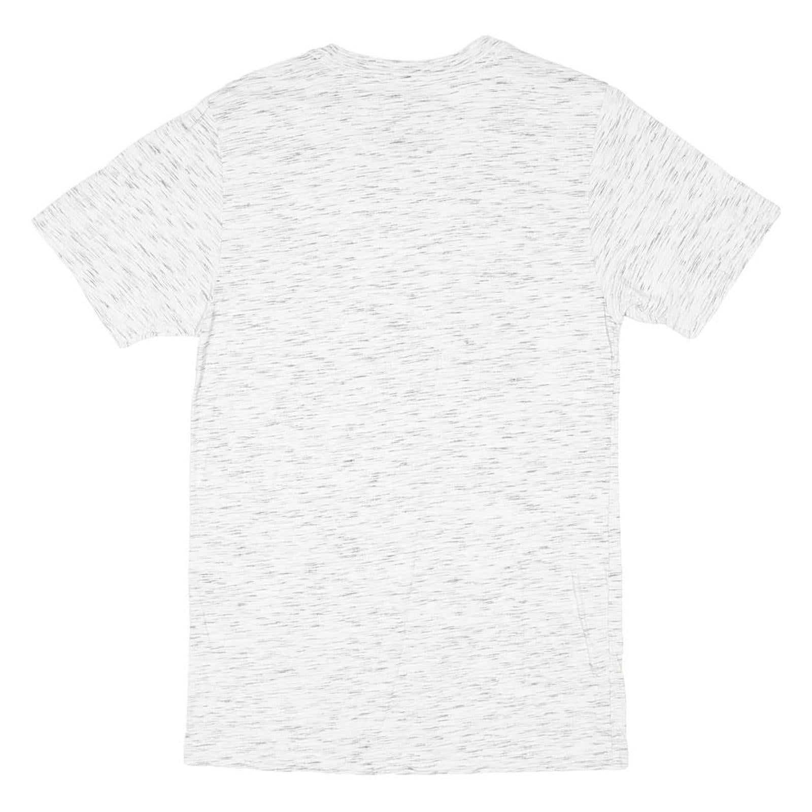 NAUTICA Boys White Marl Cotton Blend Classic Fit XL Short Sleeve Crew Neck Logo