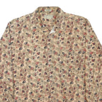 NATURAL ISSUE Mens Beige Leaf Print Shirt M Cotton Blend Casual Wear