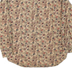 NATURAL ISSUE Mens Beige Leaf Print Shirt M Cotton Blend Casual Wear