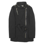 MICHAEL KORS Womens Black Zip Jacket M Polyester Classic Belted Stylish