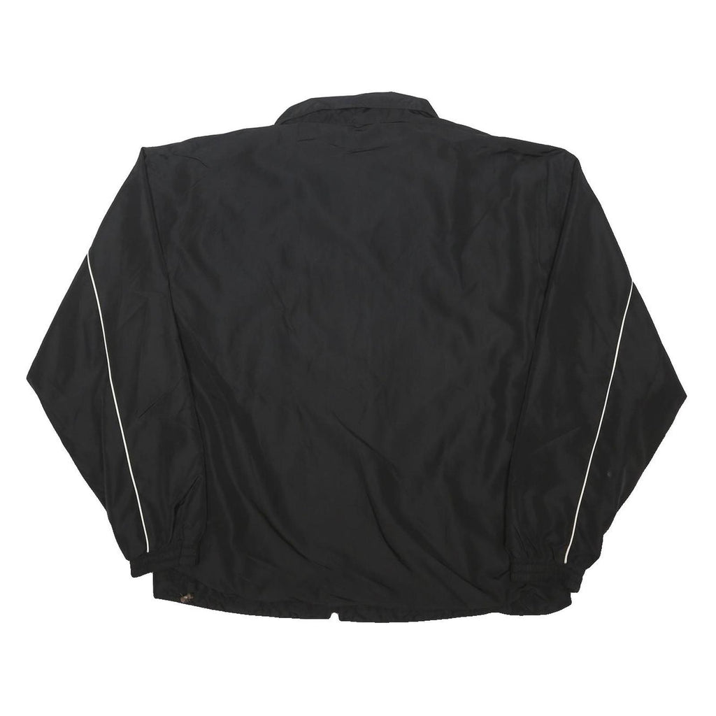 REEBOK Mens Black Jacket L Polyester Blend Zip Track Sports Casual