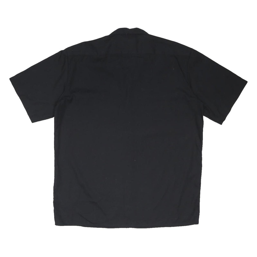 DICKIES Mens Black Work Shirt XL Polyester Blend Short Sleeve Button