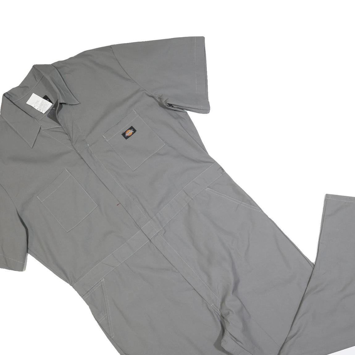 DICKIES Mens Grey Cotton Blend Dungarees Regular Fit XL W44 L32 Utility Workwear