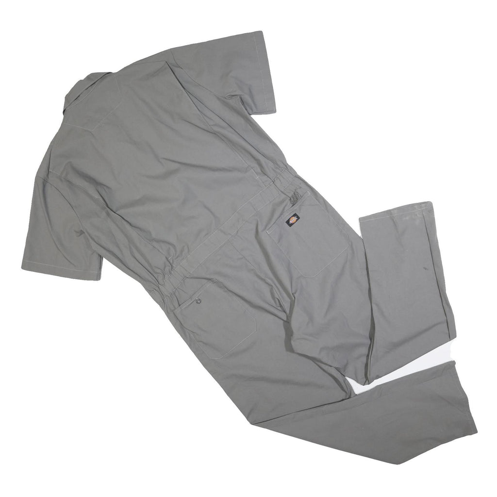 DICKIES Mens Grey Cotton Blend Dungarees Regular Fit XL W44 L32 Utility Workwear