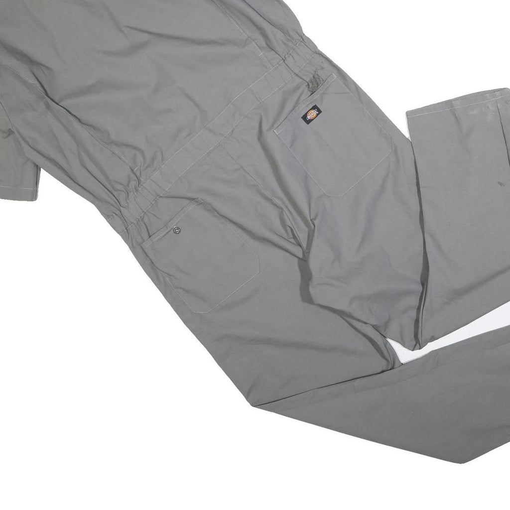 DICKIES Mens Grey Cotton Blend Dungarees Regular Fit XL W44 L32 Utility Workwear