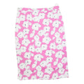 Womens Pink & White Floral Pencil Knee Length Cotton Blend Skirt M Stylish