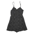 SUPERDRY Womens Black Playsuit Floral Print UK 12 Sleeveless Viscose Summer