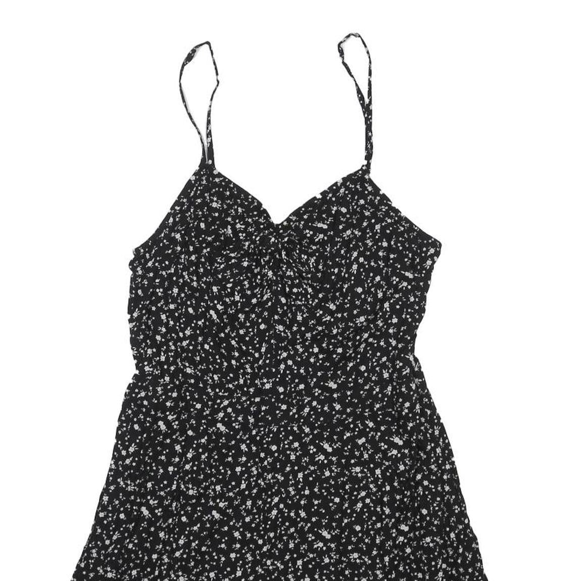 SUPERDRY Womens Black Playsuit Floral Print UK 12 Sleeveless Viscose Summer