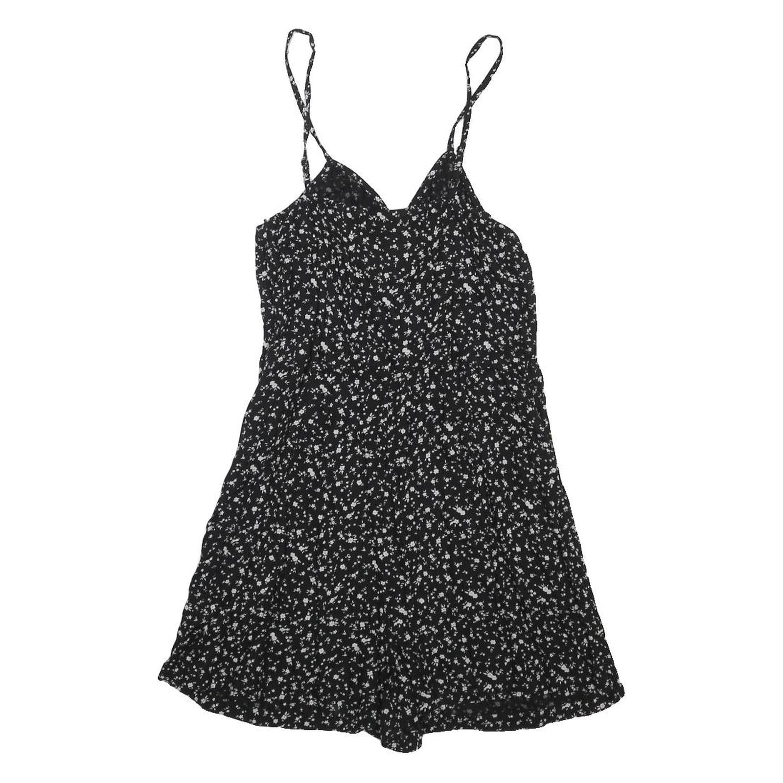 SUPERDRY Womens Black Playsuit Floral Print UK 12 Sleeveless Viscose Summer