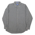 PENDLETON Mens Grey Blue Check Shirt L Cotton Blend Button Down Collar Long