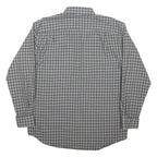 PENDLETON Mens Grey Blue Check Shirt L Cotton Blend Button Down Collar Long