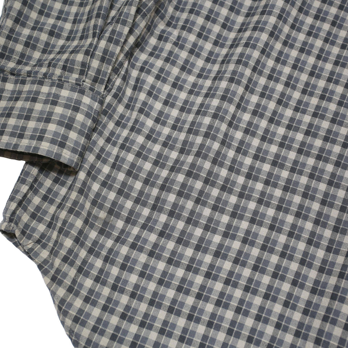 PENDLETON Mens Grey Blue Check Shirt L Cotton Blend Button Down Collar Long