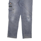 DICKIES Mens Cotton Blend Grey Relaxed Cargo Trousers W32 L28 Workwear Durable