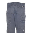 DICKIES Mens Cotton Blend Grey Relaxed Cargo Trousers W32 L28 Workwear Durable