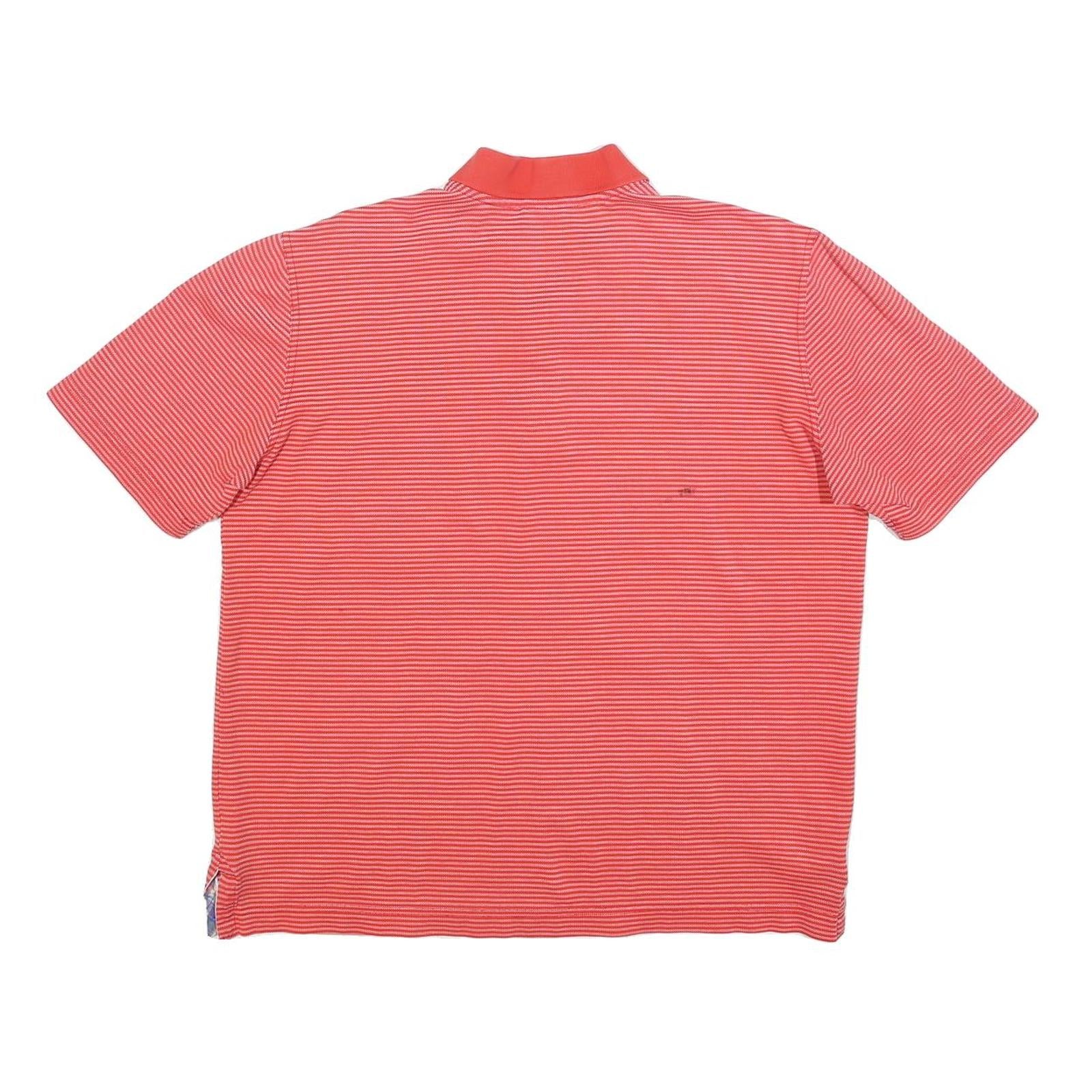 PAUL & SHARK Mens Red Striped Short Sleeve Polo Shirt L Casual Cotton Blend