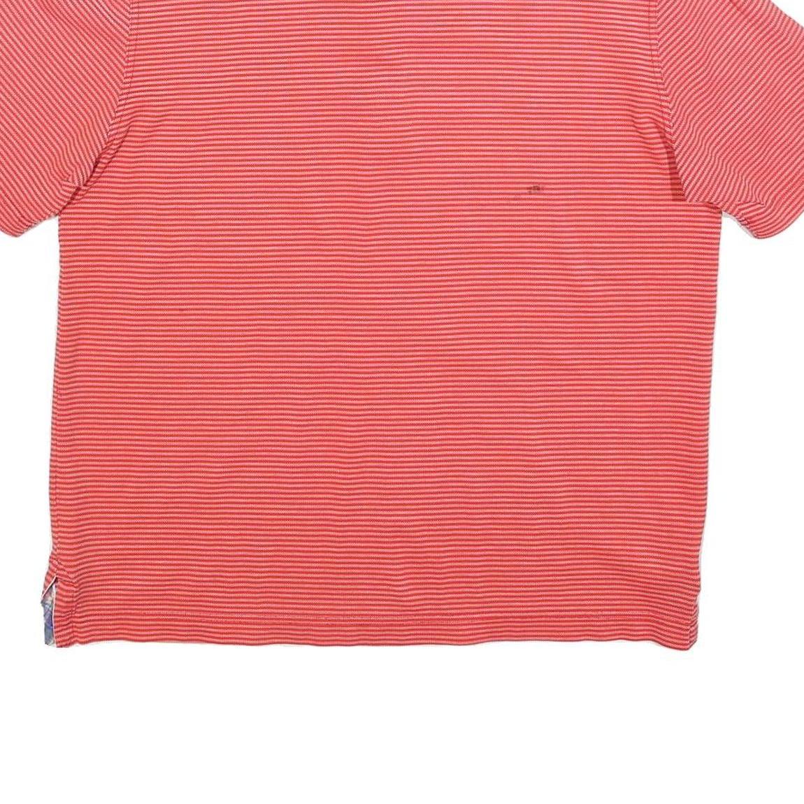PAUL & SHARK Mens Red Striped Short Sleeve Polo Shirt L Casual Cotton Blend