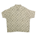 NATURAL ISSUE Mens Beige Rayon Shirt XL Lightweight Button Front Printed Relaxed