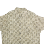 NATURAL ISSUE Mens Beige Rayon Shirt XL Lightweight Button Front Printed Relaxed
