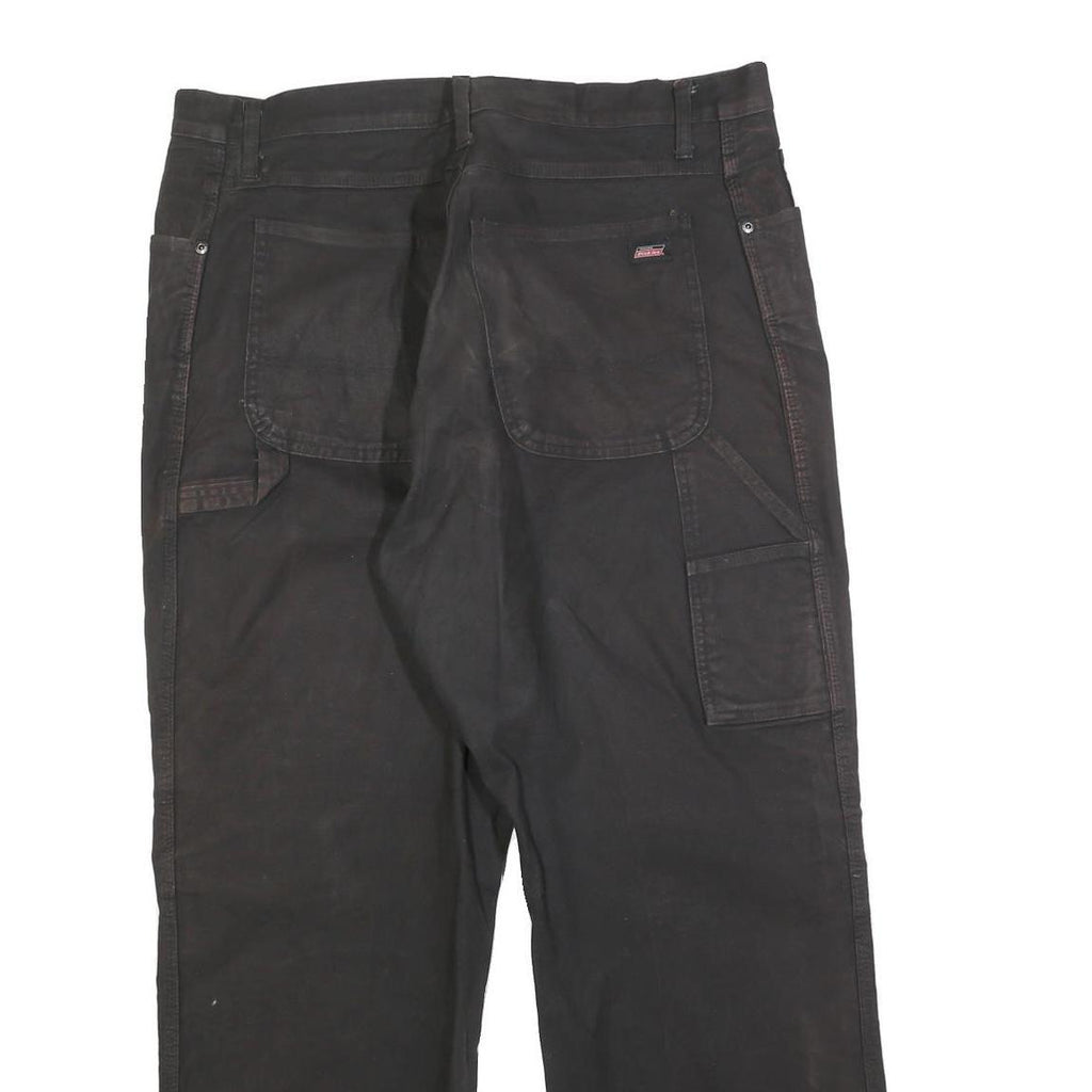 DICKIES Mens Cotton Blend Black Regular Fit Straight Leg Trousers W38 L30