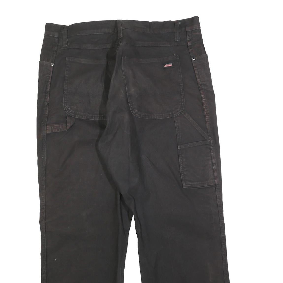 DICKIES Mens Cotton Blend Black Regular Fit Straight Leg Trousers W38 L30