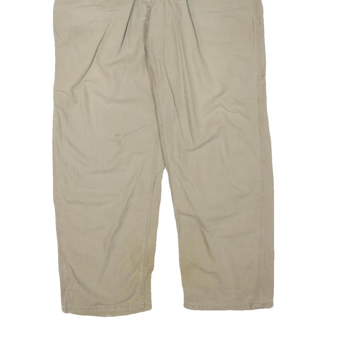 CARHARTT Mens Beige Regular Fit Cotton Blend Trousers W44 L32 Workwear Zip