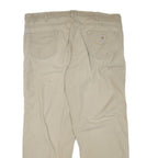CARHARTT Mens Beige Regular Fit Cotton Blend Trousers W44 L32 Workwear Zip